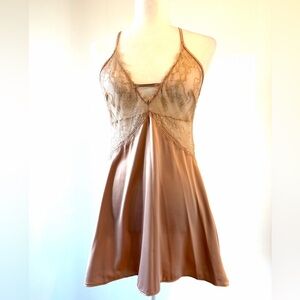 NWT Lovers & Friends Elegant Lace Trimmed Satin Chemise Dress